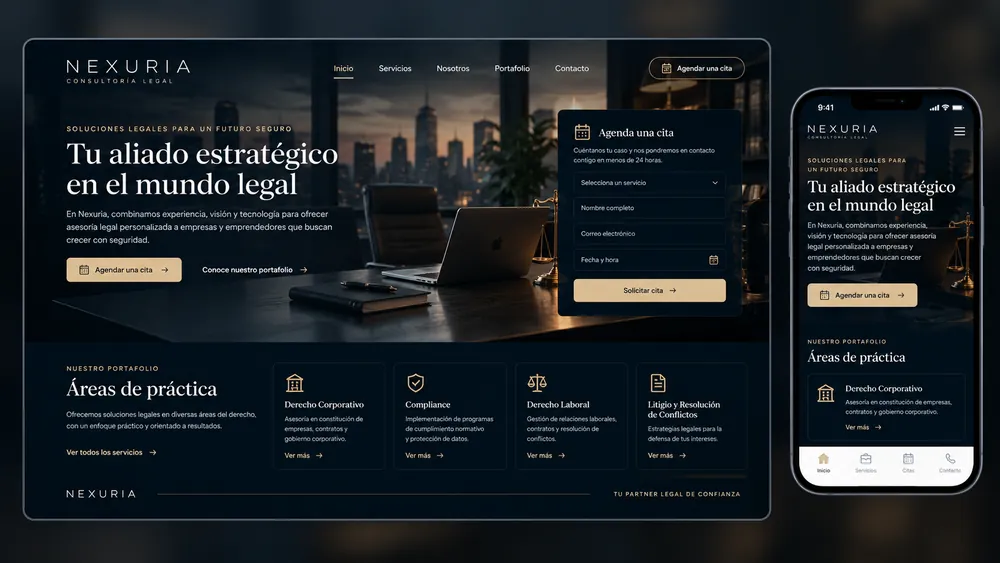 Ejemplo de página web: Servicios profesionales